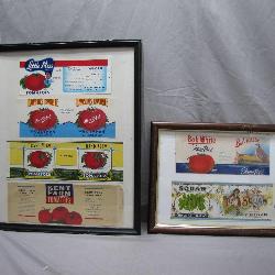 Framed Collection of Vintage Food Labels