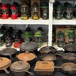 Preview Photo- Fantastic Collection of Antique Coleman lanterns, Cast Iron, etc.