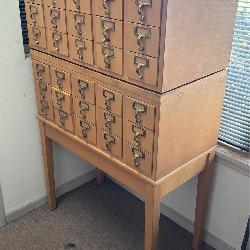 Lot #12 2 Section Standing Library Card Catalog