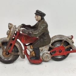 Hubley Motorcycle Patrol Cast Iron toy 6 1/4