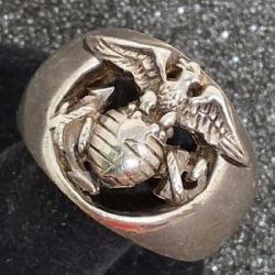 Sterling Silver Marine Corps Ring 16.14 grams