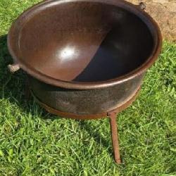 30 gal Cast-Iron Butchering Kettle on Stand