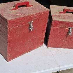 Two Wooden Boxes with Lids