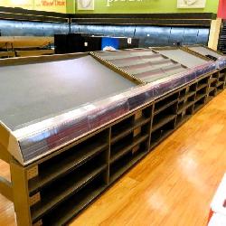 2022 6ft Slant Produce Tables With Front Shelving Insert