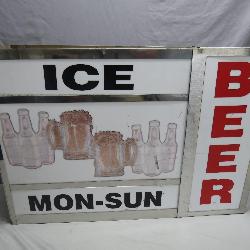 Ice Cold Beer Bar Sign With Frame