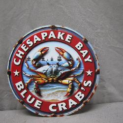 Chesapeake Bay Blue Crab's Metal Sign
