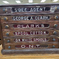 Glass Drawer Spool Cabinet