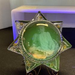 Antique 7 point star magnifying paperweight�GLOWS under 365