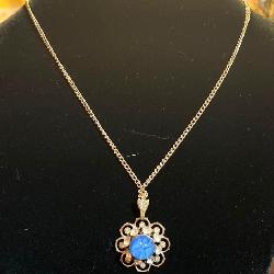 Vintage Blue Star Stone Pendant