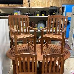 Teak dining table and chairs