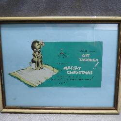 Framed Black Americana Christmas Card