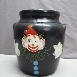 Ransburg Crock with Classic Clown Design