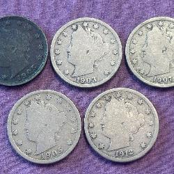 443 - FIVE COLLECTIBLE LIBERTY 