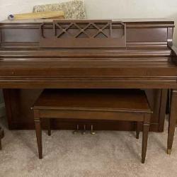 Wood Finish Upright Console Piano with Bench 58.5