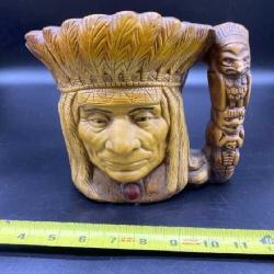 1973 Chalkware American Indian Character Jug