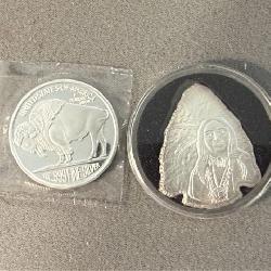 Two 1 Ounce Silver Bullion Pieces
