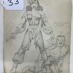 #33 Original Pencil Drawing by Leo Novak  Misse Plenty Tough Signed