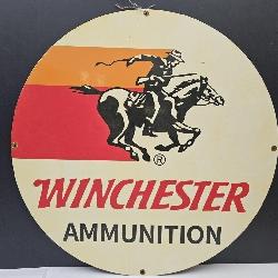 VTG WINCHESTER AMMUNITION Porcelain Enamel 31.5