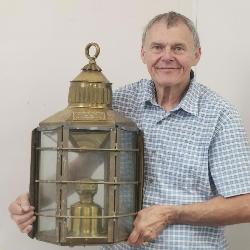 Antique Brass Clipper Ship Oil Lantern1869 #1255