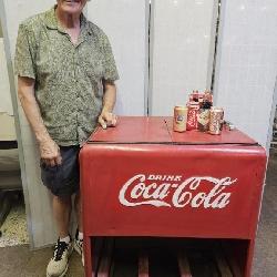 VTG Embossed Coca Cola Cooler Chest, 30 x25 x 37