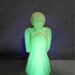 Fenton Signed Uranium Glass Angel Figure