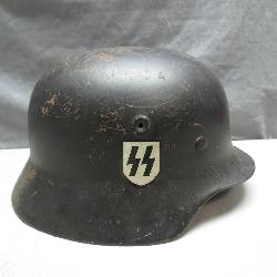 German WWII SS M42 Helmet with Insignia