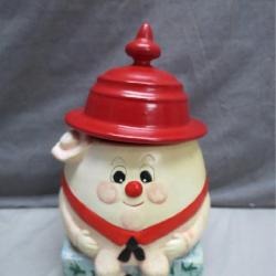 Humpty Dumpty-Style Cookie Jar With Lid
