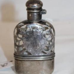 1800's Sterling overlay Flask
