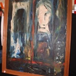 Large Oil on Canvas Abstract signed