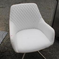 Mid Century Style White Chair w/ chrome base 33