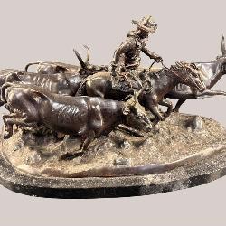 LARGE BRONZE REMINGTON SCULPTURE