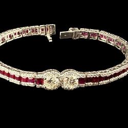 PLATINUM RUBY & DIAMOND BRACELET