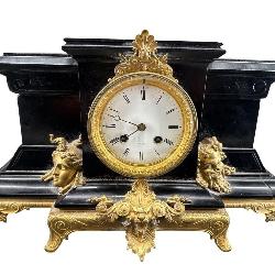 ANTIQUE TIFFANY & CO. MARBLE AND ORNATE BRASS