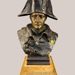 SIGNED BARIL 1830 BRONZE BUST OF NAPOLEON