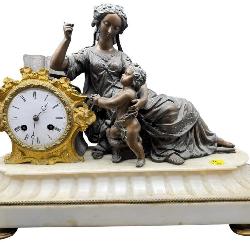 19TH CENT. LOUIS HOTTOT FRENCH BRONZE & MARBLE