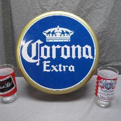 Corona-Branded Light-Up Sign With Glasses