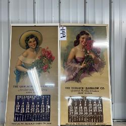 #149 Lot of 2 Print House Pin-up Calendars (1950 & 1953) girls with roses