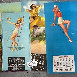 #234 Lot of 4 Pin-up Girl Calendars Incl.(1939,1940,1949) all Print House Calendars