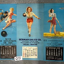 #237 Lot of 3 Pin-up Calendars Incl(1948,1950) Advertising & Print House 