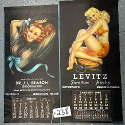 #238 Lot of 2 Pin-up Calendars Incl. 1942,1948) both Advertising