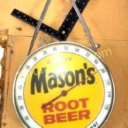 ANTIQUE MASONS ROOT BEER THERMOMETER