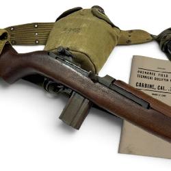 WWII Military M1 Carbine by Inland with Bayonet, Manual, Canteen & More