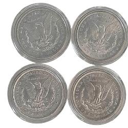 (4) US Morgan Silver Dollars, BU?