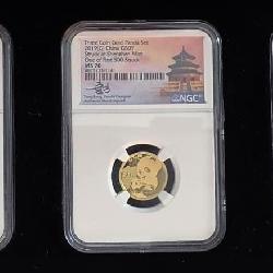 3-Coin Set, 2019 Gold Panda Coins, NGC