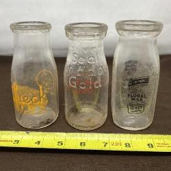 Three Half Pint Glass Milk Jars