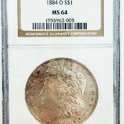 1884-0 Morgan Silver Dollar NGC MS64