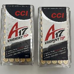 2 Boxes of 50 17HMR 2650 FPS 17 gr Varmint Tip