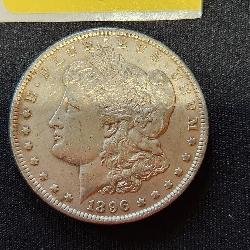 1896 Morgan silver dollar