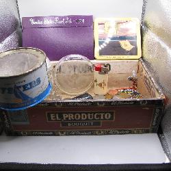 Cigar Box With Vintage Treasures Galore