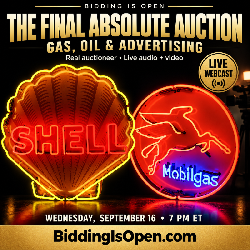 Shell Neon Sign and Mobilgas Pegasus Sign - Red and Yellow Neon, Blue and Red Neon, Flying Red Horse, Scallop Shell, Vintage Style Gas Station Signs, Petroliana, Oil Company Signs